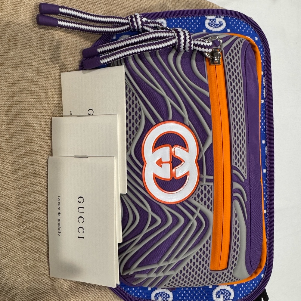 NEW!!! Gucci Blue/Purple Multicolor GG Belt Bag